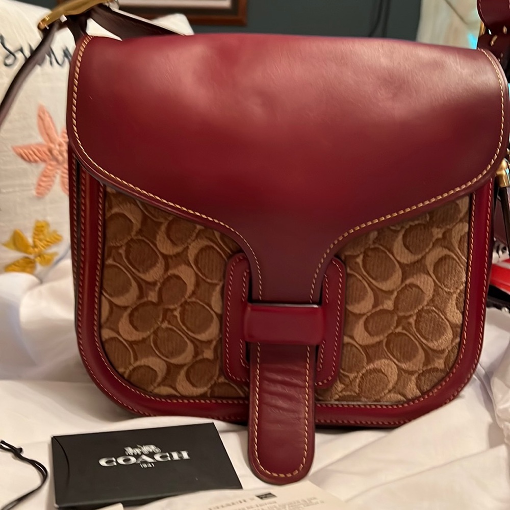 Coach Oxblood and Cloth 1941 courier bag